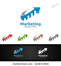 Marketing Financial Advisors Vector Logo Design Template Icon