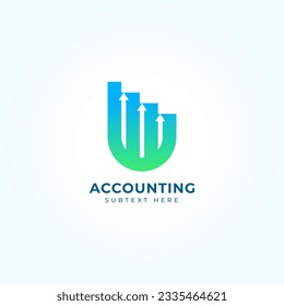 Icono de marketing y negocios financieros con la plantilla de logotipo de la carta u