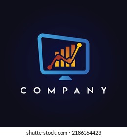 Marketing and financial business logo, accounting logo template