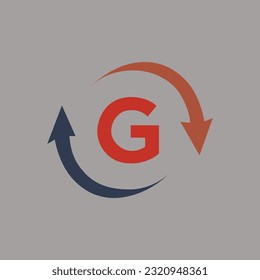 Marketing And Financial Business Logo. G Financial Logo Template with Marketing Growth Arrow