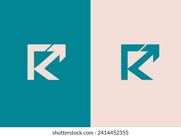 Marketing And Financial Business Logo. Letter K Financia lTemplate With Marketing Growth Arrow, Finance Logo With K Letter Concept. Marketing And Financial Business Logo. Letter K Financial Logo 
