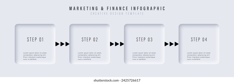 Marketing and financial infographics. Minimalistic light design template. Progress, step by step, step by step instructions.