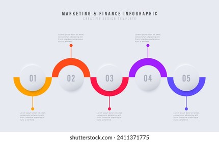 Marketing and financial infographics. Vector template for marketing and financial strategies. Step one.