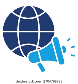 Marketing Flat Blue Icon Vector Illustration