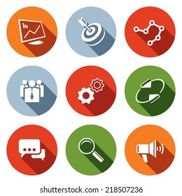 Marketing flat icon collection