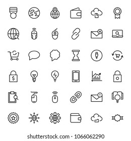 Marketing flat icon set. Single high quality outline symbol of info for web design or mobile app. Thin line signs for design logo, visit card, etc. Outline logo of graphic marketing