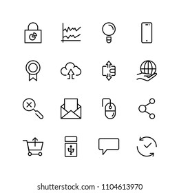 Marketing flat icon set. Single high quality outline symbol of info for web design or mobile app. Thin line signs for design logo, visit card, etc. Outline logo of graphic marketing
