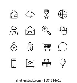 Marketing flat icon set. Single high quality outline symbol of info for web design or mobile app. Thin line signs for design logo, visit card, etc. Outline logo of graphic marketing