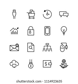 Marketing flat icon set. Single high quality outline symbol of info for web design or mobile app. Thin line signs for design logo, visit card, etc. Outline logo of graphic marketing