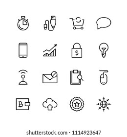 Marketing flat icon set. Single high quality outline symbol of info for web design or mobile app. Thin line signs for design logo, visit card, etc. Outline logo of graphic marketing