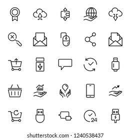 Marketing flat icon set. Single high quality outline symbol of info for web design or mobile app. Thin line signs for design logo, visit card, etc. Outline logo of graphic marketing