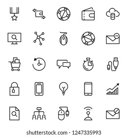 Marketing flat icon set. Single high quality outline symbol of info for web design or mobile app. Thin line signs for design logo, visit card, etc. Outline logo of graphic marketing