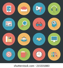 Marketing flat icons set