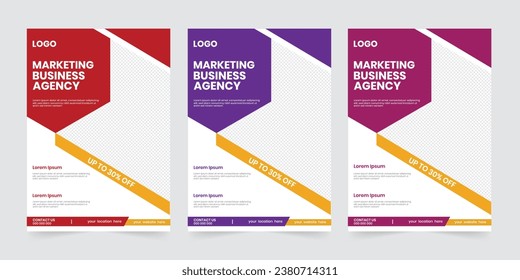 Marketing flyer design layout, New corporate printable case study, leaflet, handout template