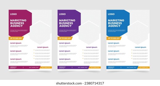 Marketing flyer design layout, New corporate printable case study, leaflet, handout template
