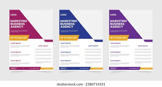Marketing flyer design layout, New corporate printable case study, leaflet, handout template