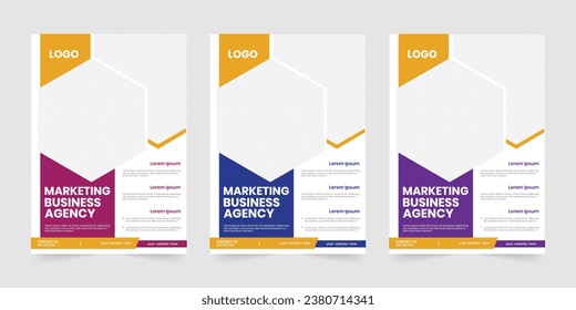 Marketing flyer design layout, New corporate printable case study, leaflet, handout template