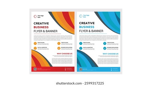 Marketing Flyer Template with Geometric Shapes and Professional Look