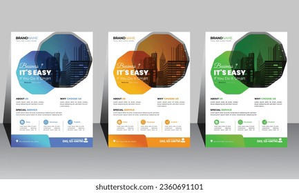 Marketing flyer template modern business proposal creative And professional layout for Corporate business. And also abstract business flyer , IT company flyer  vector illustration template in A4 size.