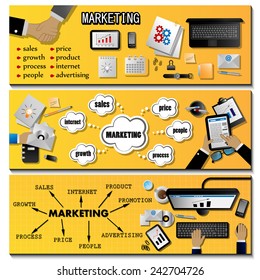 Marketing Flyer Template Set - Vector Illustration, Graphic Design, Editable For Your Design  