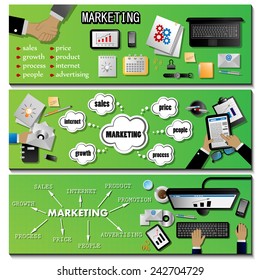 Marketing Flyer Template Set - Vector Illustration, Graphic Design, Editable For Your Design  
