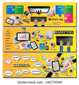 Marketing Flyer Template Set - Vector Illustration, Graphic Design, Editable For Your Design 