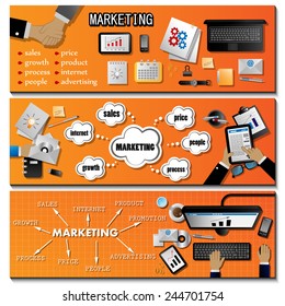 Marketing Flyer Template Set - Vector Illustration, Graphic Design, Editable For Your Design  