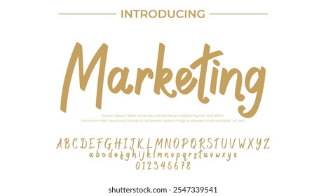 Marketing Font Stylish brush painted an uppercase vector letters, alphabet, typeface