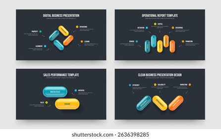 Marketing Forecast Four Five Two Three Element Diagram Slideshow Design Vector Illustration Collection. Product Plan 4 5 2 3 Option Infographic Frame Template Set.