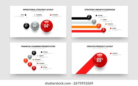 Previsão de Marketing Três Quatro Cinco Uma Opção Gráfico Deslize Design Vetor Ilustração Coleção. Estratégia Comercial 3 4 5 1 Conjunto de Modelos de Quadros de Diagrama de Elementos.
