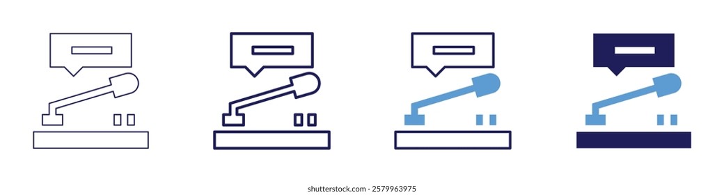 Marketing forum icon in 4 different styles. Thin Line, Line, Bold Line, Duotone. Duotone style. Editable stroke.