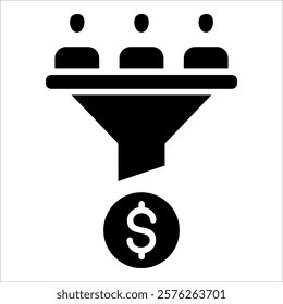 Marketing Funnel Icon Element For Design