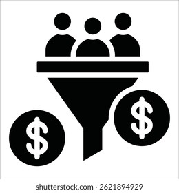 Marketing Funnel Icon Element For Design