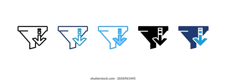 Marketing-Trichter-Symbolsatz für mehrere Stilkollektionen