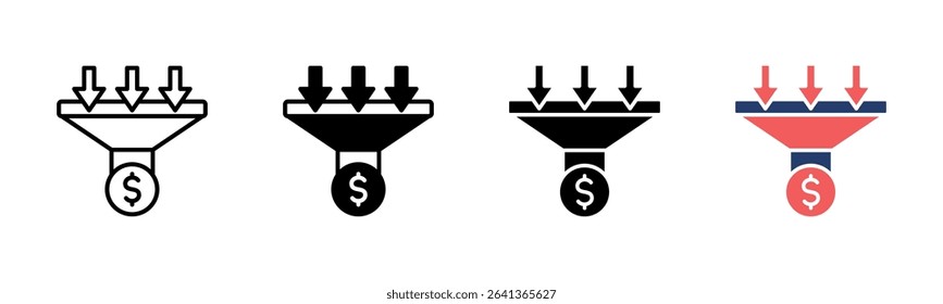 Marketing Funnel icon sheet multiple style collection