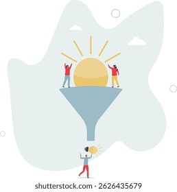 Marketing funnel or sales conversion, people or employee management, meeting brainstorm for new idea, customer purchase pipeline concept. character life .