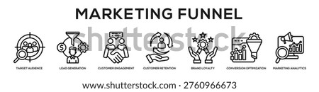 Marketing Funnel web banner icon illustration concept