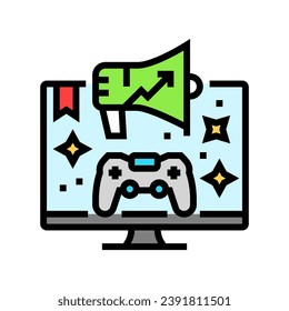vector de icono de desarrollo de juegos de marketing. signo de desarrollo de juegos de marketing. ilustración de símbolo aislado