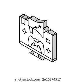 marketing game development isometric icon vector. marketing game development sign. isolated symbol illustration