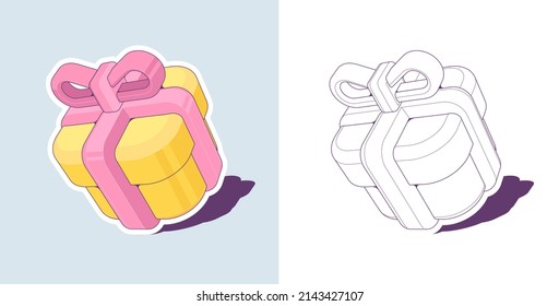 Marketing gift box icon. Cartoon illustration of Marketing gift box, vector icon for web design
