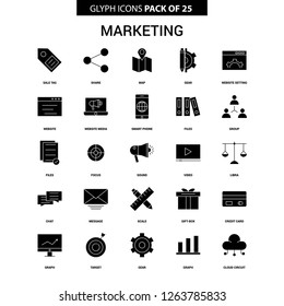 Marketing Glyph Vector Icon set