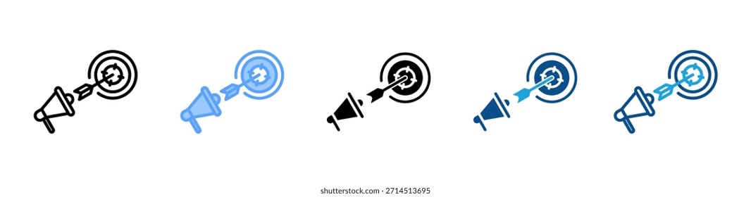 Marketing Goal icon set multiple style collection