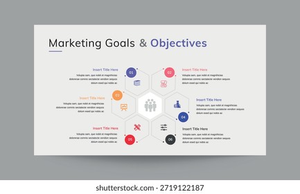 Modelo de Apresentação de Slides para Objetivos de Marketing