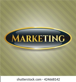 Marketing gold emblem or badge