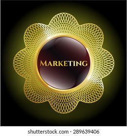 Marketing gold shiny badge