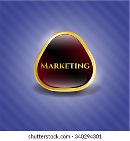 Marketing golden emblem or badge