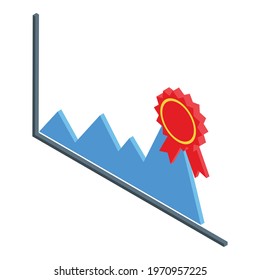 Marketing graph icon. Isometric of Marketing graph vector icon for web design isolated on white background