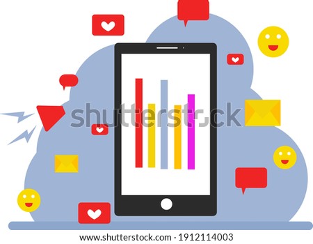 Marketing graph, illustration, vector on a white background.