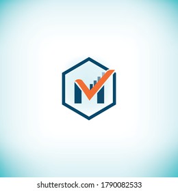 Marketing Graph Logo Letter of M Design Shape