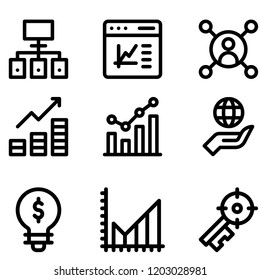 Marketing and Growth icon set vector